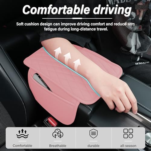 Amiss Car Center Console Cover, Upgraded Leather Car Armrest Cushion - Image 6