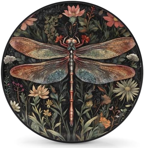 Spare Tire Cover for RV Trailer, Boho Dragonfly Flower Waterproof Sun Leather by cfpolar
