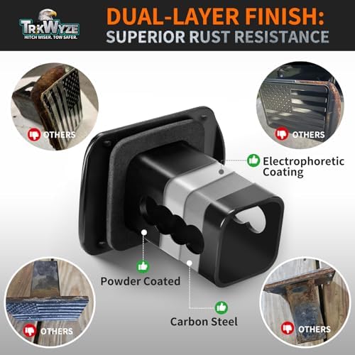 Steel Hitch Cover, Patented Riveted Aluminum Flag, Car Wash Safe - Image 4
