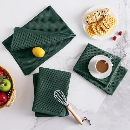 Homaxy 100% Cotton Oversized Waffle Weave Kitchen Towels 8-Pack - Image 7