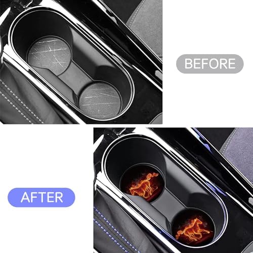 Car Cup Holder Coaster 2PCS Cool Fire Horse Car Coasters Car Cup Holder Insert - Image 4