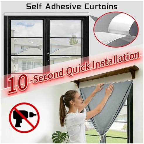 100% Blackout Self Adhesive Portable Curtains - Image 3