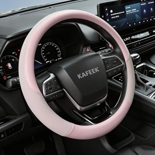KAFEEK Pink Steering Wheel Cover Women, Cooling Ice Silk, Universal 15 Inch by KAFEEK