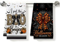 2 Pcs Halloween Kitchen Towels, Bat BOO Soft Absorbent Hand Tea Towels by ZHAMEN