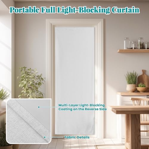 100% Blackout French Door Curtain- Privacy Thermal Insulated Door Window Curtain - Image 6