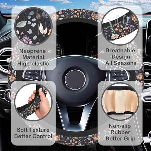 Colorful Wildflower Steering Wheel Cover - Image 3