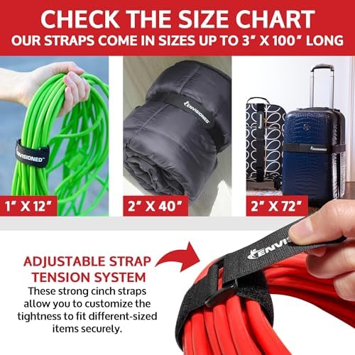 Reusable Cinch Straps & Cable Ties Combo Set, Securing Straps - Image 3