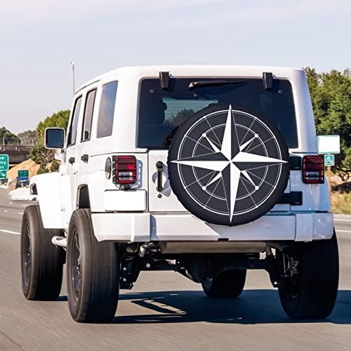 Wind Rose Spare Tire Cover Dust-Proof Wheel Tire Cover Fit Trailer, SUV and - Image 3