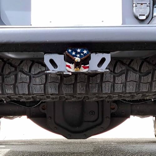 Trailer Hitch Cover for 2" Receivers Bald Eagle, American Flag Waving Flying - Image 6