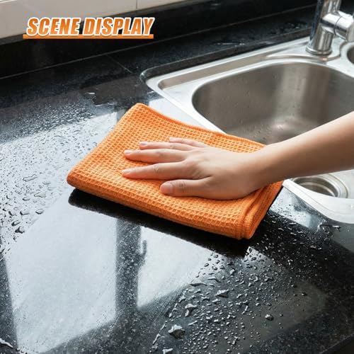 Craedli 3PCS Waffle Weave Microfiber Towel, 16 × 16 Inch Soft Absorbent - Image 5