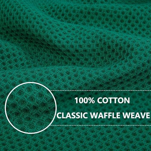 Homaxy 100% Cotton Waffle Weave Kitchen Dish Cloths 18-Pack, Dark Green - Image 2