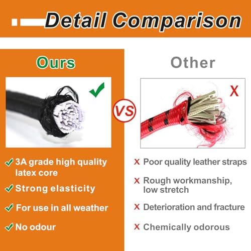 BEXSLE Bungee Cords with Carabiner Hooks Heavy Duty, Outdoor Black Bungee Straps - Image 3