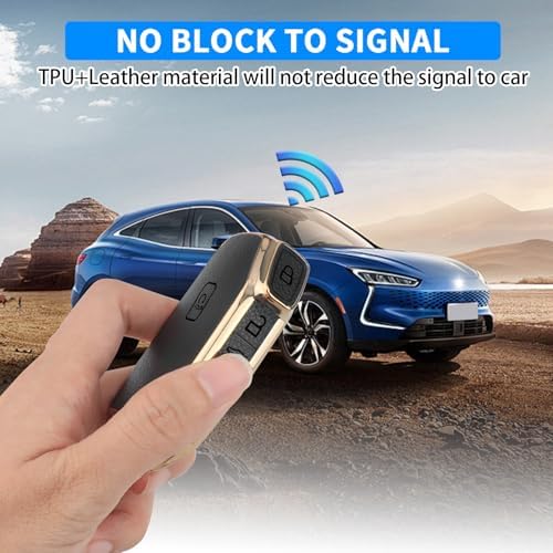 QBUC for KIA Key Fob Cover, Upper Leather + Soft TPU Key Case Shell - Image 4
