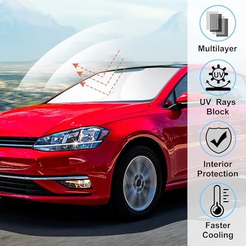 Windshield Sun Shade for 2013-2021 VW Golf GTI/e-Golf/Golf R - Image 2