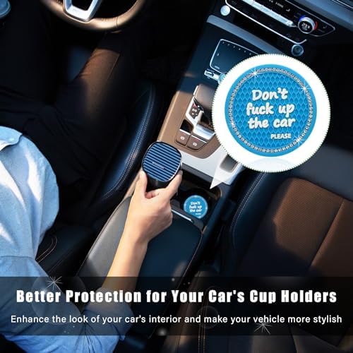 Ziciner 4 Pack Bling Car Cup Holder Coaster, 2.75 Inch Anti-Slip Auto Insert - Image 4
