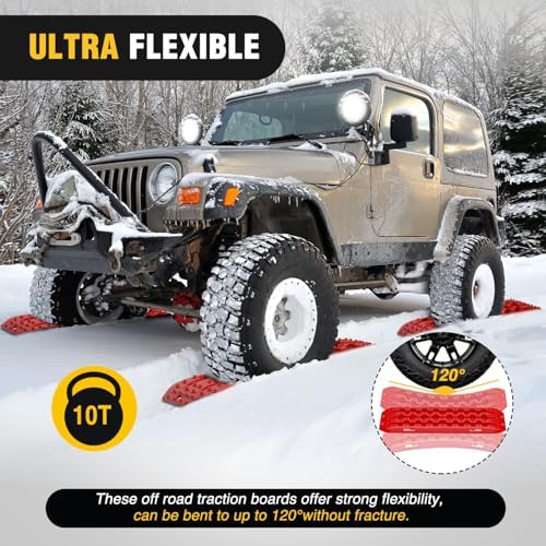 Nilight Recovery Off-road Traction Boards Emergency Tire Mats Red - Image 5