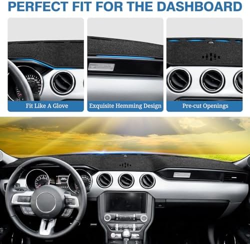FIILINES Dash Cover for Ford Mustang 2015-2023, Dashboard Mat Exact Fit for - Image 4