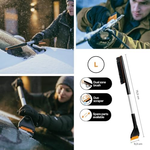 Fiskars Plus Car Snow Brush and Ice Scraper 2 Brush Zones - Image 2