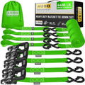 AUGO Heavy Duty Ratchet Straps & Soft Loops – Pack of 4 Extra Strong 1.5” by by AUGO
