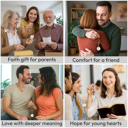 Christian Gifts for Men, Daily Bible Verse Cross for Car Mirror Hanging - Image 6