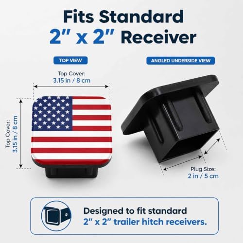 Trailer Hitch Covers American Flag Heavy Duty 2 Inch Hitch Cover - Image 2