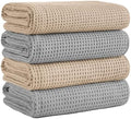 Microfiber Waffle Bath Towels, 4 Pieces, Fast Drying, Lint Free 430 GSM by Unknown