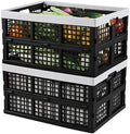 2-Pack 34 L Plastic Collapsible Storage Crates, Stackable Basket Bin by Doryh