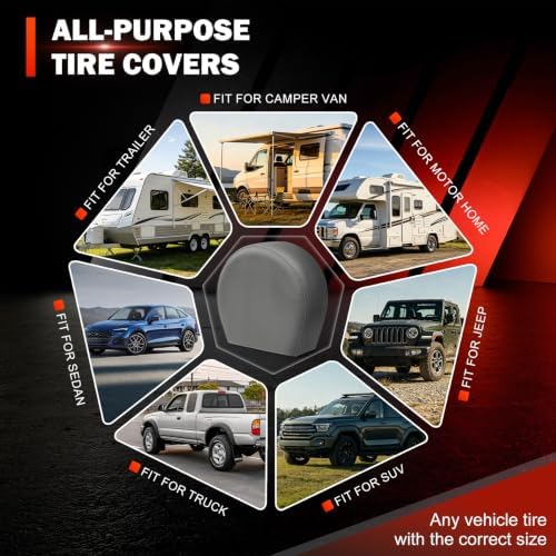 Explore Land Tire Covers 4 Pack Fit Tire Diameters 26-28.75 inch - Image 3