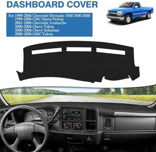 FIILINES Dash Cover for 1999-2006 GMC Sierra/Chevy Chevrolet Silverado - Image 2