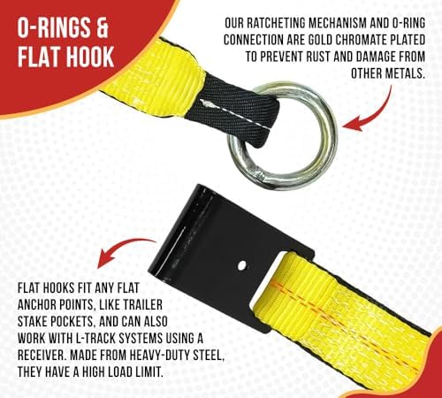 Mytee Products 8 Pack 2" x 120" Car Tie Down Straps - Image 5