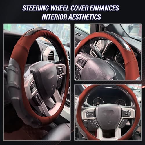 Breathable Leather Steering Wheel Cover - Image 6