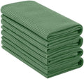 Homaxy 100% Cotton Waffle Weave Kitchen Towels, 4 Pack, Grass Green by Homaxy