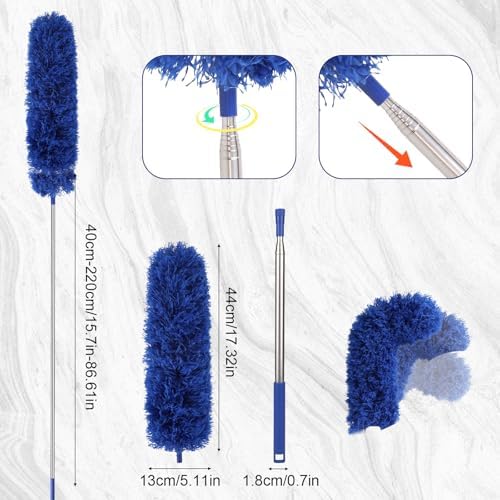 Gutter Cleaning Tool from Ground, Adjustable Telescopic Extendable Long Pole - Image 2