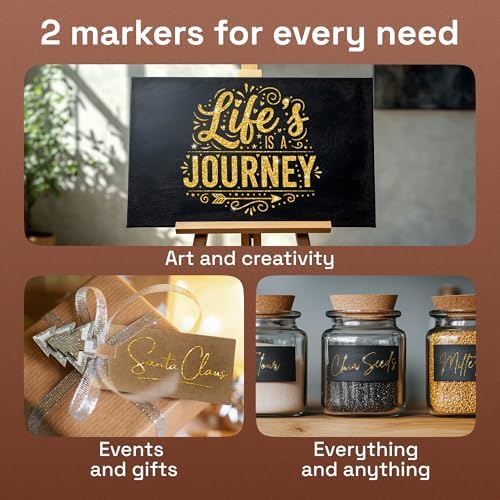 ARTISTRO Glitter Gold Acrylic Paint Markers - Image 6