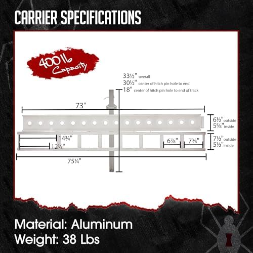 Black Widow Aluminum Dirt Bike Hitch Carrier, 400 lb, Extra-Long 6 Ft Ramp - Image 2