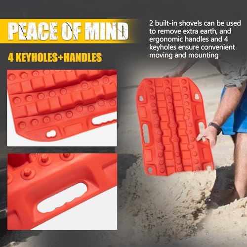 BUNKER INDUST Off Road Traction Boads, Snow Ramps-Red Tire Traction Tool - Image 4
