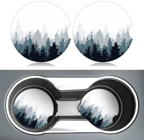 Forest Car Coasters for Cup Holders, 2 Pack Car Cup Holder Coasters for Car - Image 2
