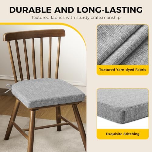 downluxe Indoor Chair Cushions for Dining Chairs, Soft and Comfortable Textured - Image 6