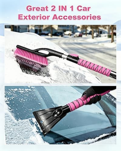 Pink 33 Inch Snow Brush and Ice Scraper - Image 2