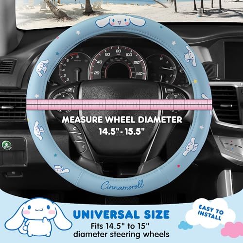 Sanrio Hello Kitty and Friends Cinnamoroll Blue Car Steering Wheel Cover - Image 5