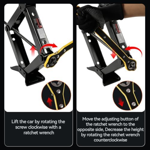 3 Ton Car Jack, Universal Heavy Duty Scissor Jack, Professional Spare Tire - Image 4
