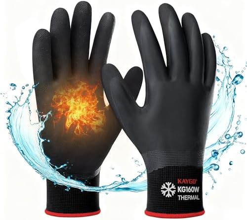 KAYGO Winter Work Gloves, Non-Slip Thermal Latex Coated by KAYGO