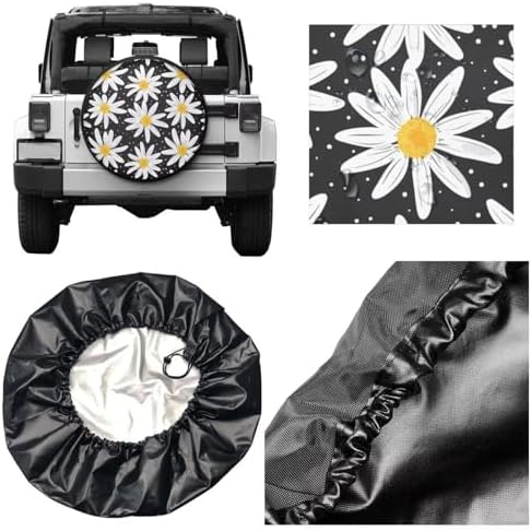 Daisy Cute Spare Tire Cover Weatherproof Wheel Protectors Hippie Bohemian - Image 3