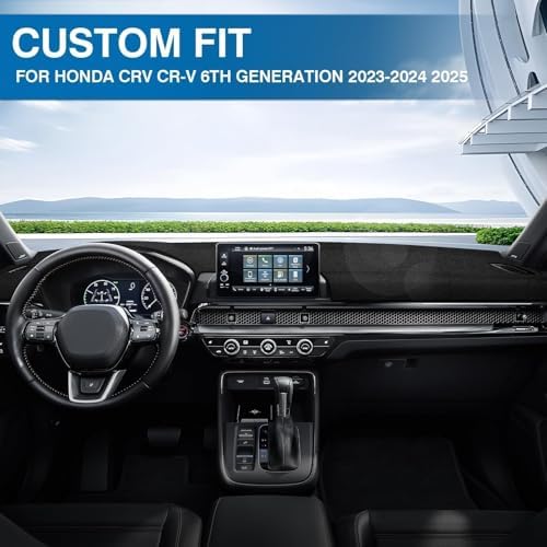 KUST Black Dash Cover for Honda CR-V CRV 2023-2025 2026 Polyester Dashboard - Image 3