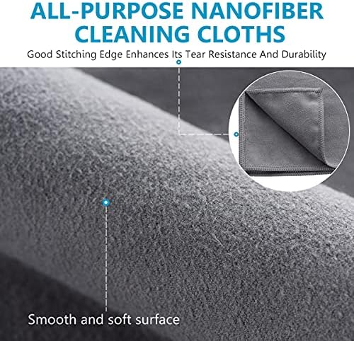 8 Pack Microfiber Screen Cleaning Cloth, Premium Double-Sided Suede Microfiber - Image 3