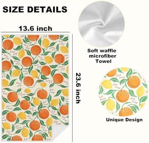 Oranges Lemons Trump Decor Kitchen Towels Gifts - Image 2