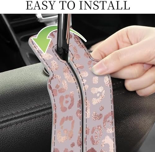 PU Leather Car Seat Hook, Storage Headrest Hanger, Cute Car Backseat Organizer - Image 5