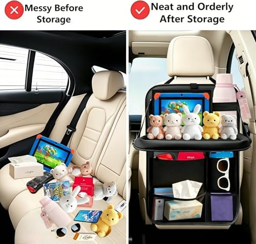 TCJJ Car Seat Organizer Backseat Kick Mats Oxford Back Seat Protector - Image 6