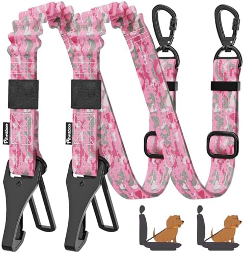Pawaboo 2Pack Dog Car Seatbelt, 3-in-1 Dog Tether by Pawaboo