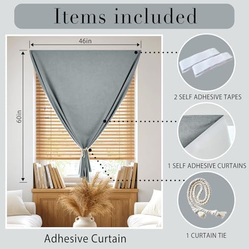 100% Blackout Self Adhesive Curtains- Stick on Curtains Shades Window Blinds - Image 6